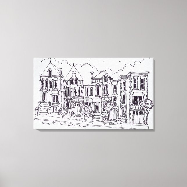 Victorian Houses | San Francisco, Kalifornien Canvastryck (Framsida)