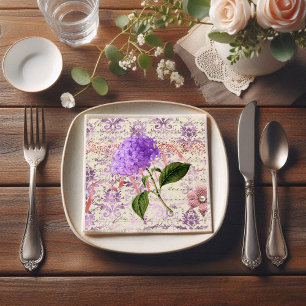 Victorian Hydrangea Ephemera Decoupage Pappersservett