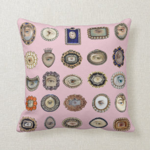 Victorian inspirerad älskare öga, rosa bakgrund kudde
