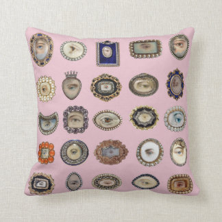 Victorian inspirerad älskare öga, rosa bakgrund kudde