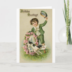 Victorian Irish Boy Birthday Greeting Card Kort