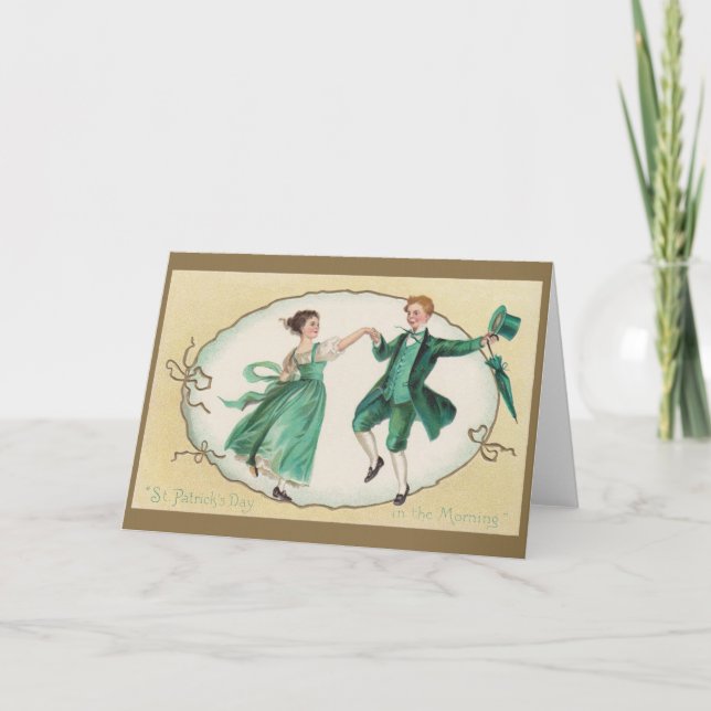 Victorian Irish Dance St. Patrick's Day Card Kort (Framsida)