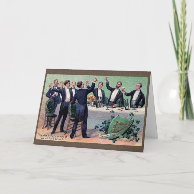 Victorian Irish Toast St. Patrick's Day Card Kort (Framsida)