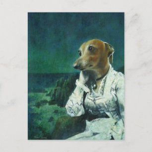 Victorian Italian Greyhound Postcard Vykort