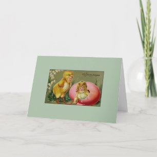 Victorian Italiana Buona Pasqua Påsk Card Helgkort
