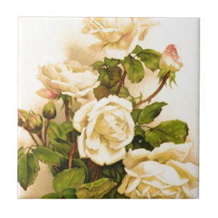 Victorian Ivory Ro Painting Kakelplatta