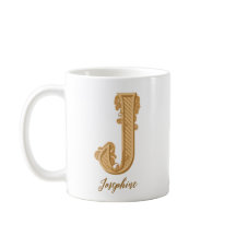 Victorian J initial namn Coffee Mugg