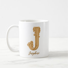 Victorian J initial namn Coffee Mugg