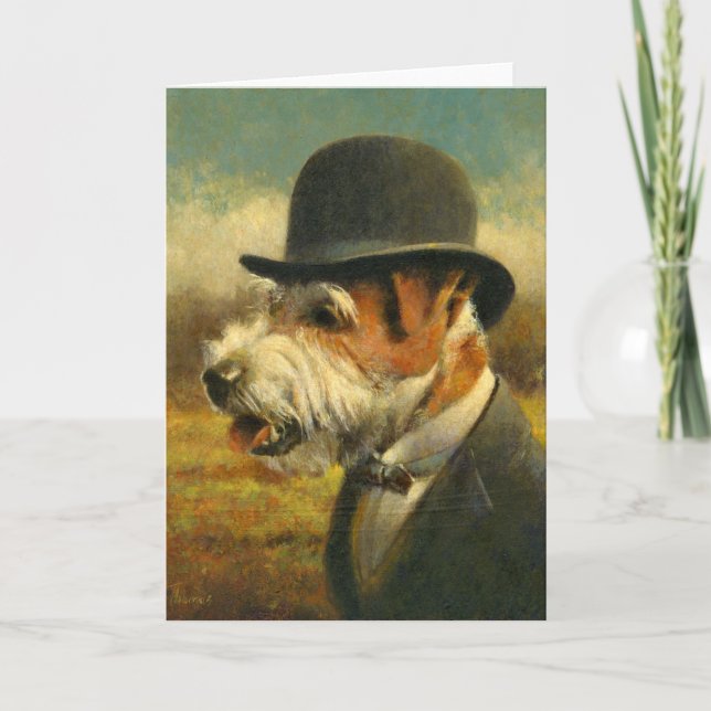 Victorian Jack Russell Hälsning Card Kort (Framsida)