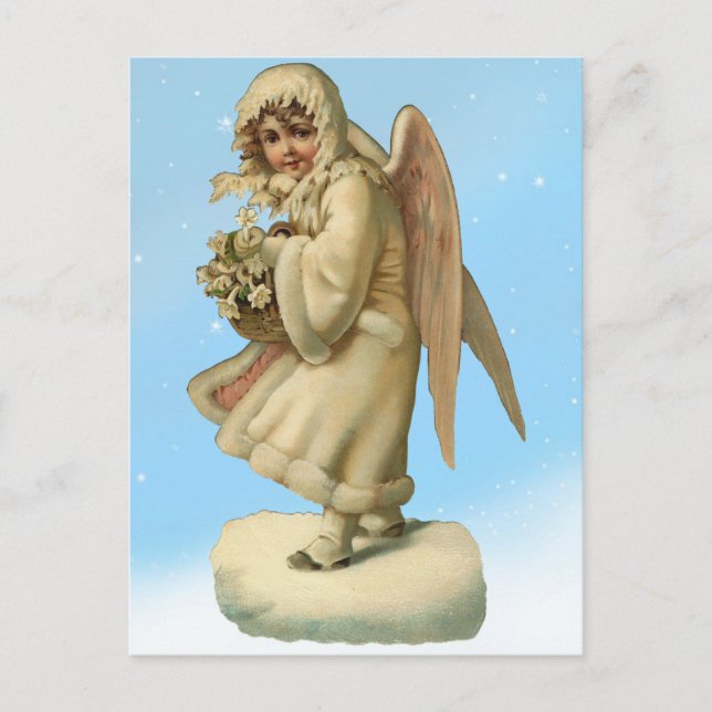 Victorian jul Angel Girl Helg Vykort (Framsida)