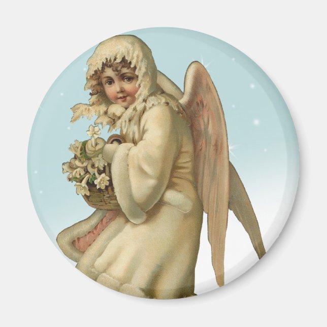 Victorian jul Angel Girl Magnet (Framsidan)