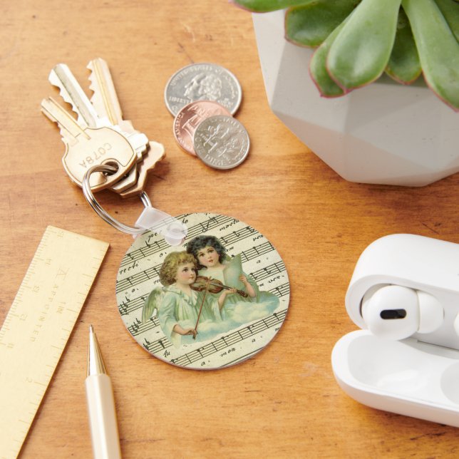 Victorian jul Änglar Violin och Lakan Music Nyckelring (Skrivbord)