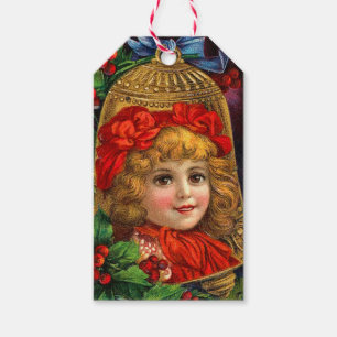 Victorian jul Bell Gift-Märkre Presentetikett