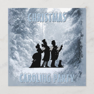 Victorian jul Caroling Party Blue Snö Inbjudningar