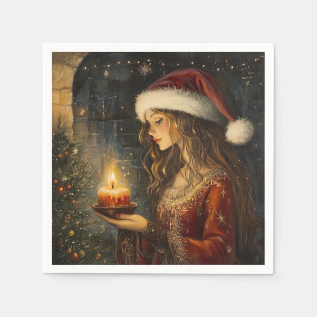 Victorian jul Elegance Cocktail Napkins Pappersservett (Framsidan)