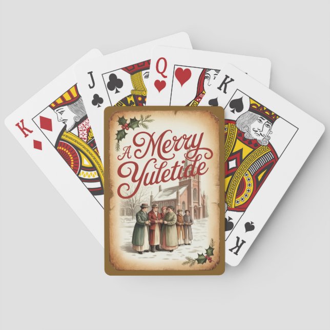 Victorian jul – En glädjefull jul Casinokort (Baksidan)