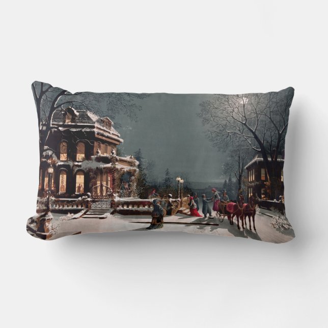 Victorian jul Party Lumbar Pillow Lumbarkudde (Framsida)