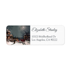 Victorian jul Party Returetiketters Returadress Etikett