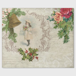 Victorian jul Ro, Gräs & Holly Collage Presentpapper