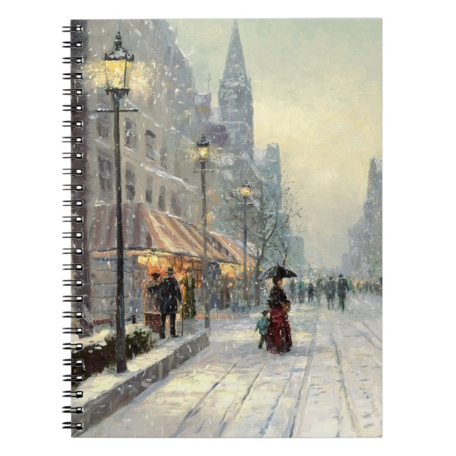 Victorian jul Street Scene Anteckningsbok (Framsidan)