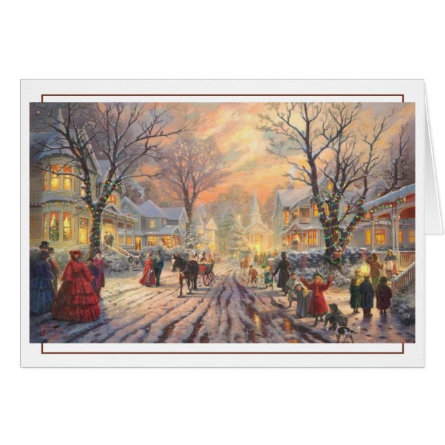 Victorian jul Street Scene OBS Kort (Framsidan Horizontal)