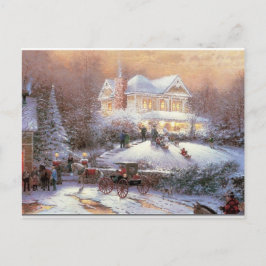Victorian jul Winter Scene Helg Vykort