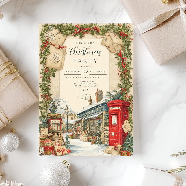 Victorian Julbyn Inbjudningar (Skapare uppladdad)