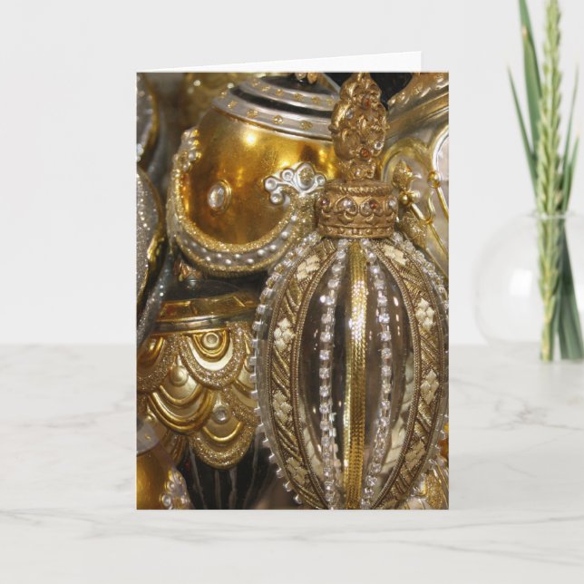 Victorian Julgran Dekorationer Helgkort (Framsida)