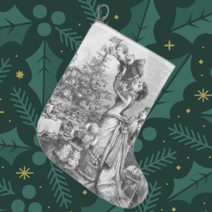 Victorian Julgran Star Stor Julstrumpa