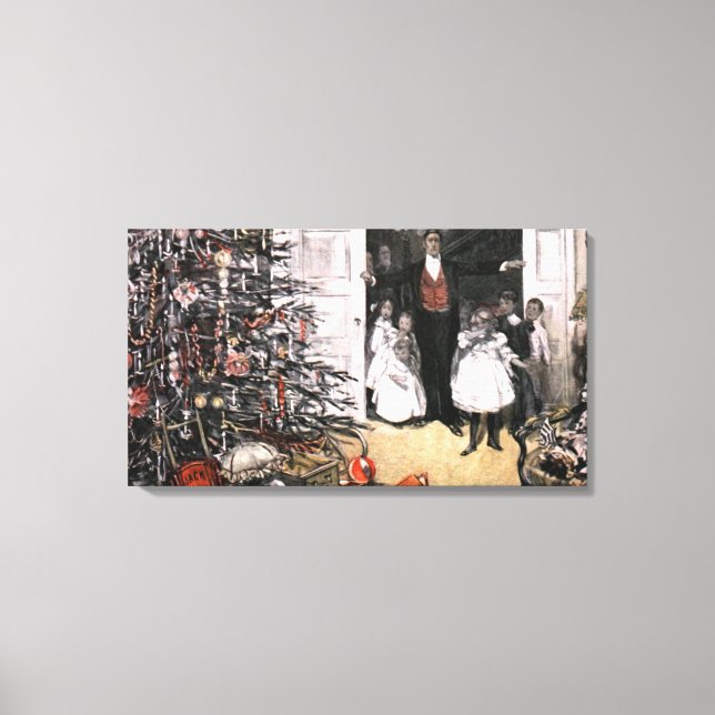 Victorian-julmorgon Canvastryck (Framsida)