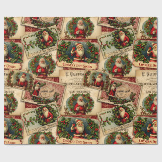 Victorian Jultomten Advertisement Collage Presentpapper