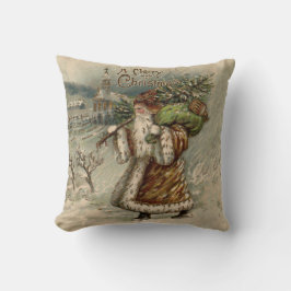 Victorian Jultomten Julgran Kudde