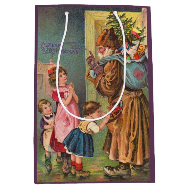 Victorian Jultomten och barn God jul (Framsidan)