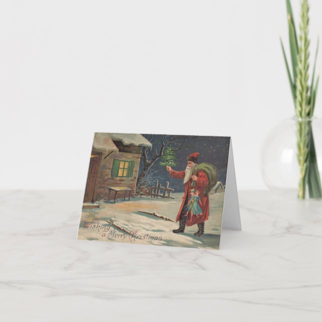 Victorian Jultomten önskar dig en Merry Christma Helgkort (Framsida)