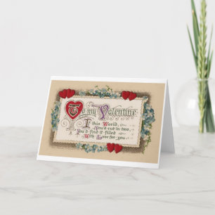 Victorian Kärlek Dikt Valentine Day Card Helgkort