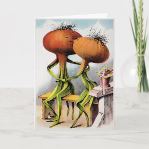 Victorian Kissing Onions Valentine Day Card Helgkort
