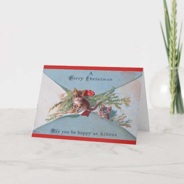 Victorian Kitten julkort Helgkort (Framsida)