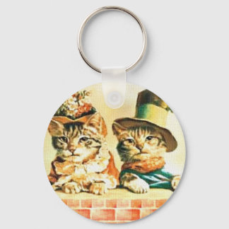 Victorian Kittens Keychain Nyckelring