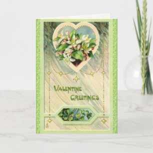 Victorian Klöver Valentine Day Card Helgkort