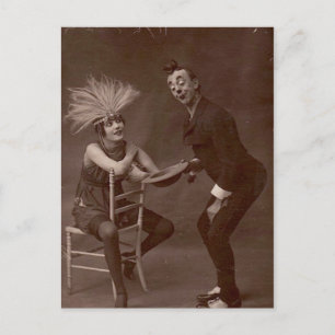 Victorian Konstig Funny Clown Vykort