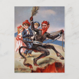 Victorian Krampus Going till helvetet Vykort