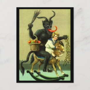 Victorian Krampus Postcard Helg Vykort