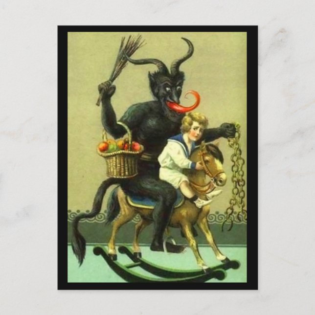 Victorian Krampus Postcard Helg Vykort (Framsida)