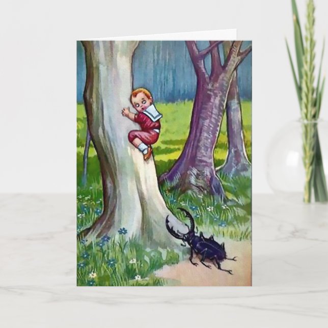 Victorian Kryp attackerar julkort Helgkort (Framsida)