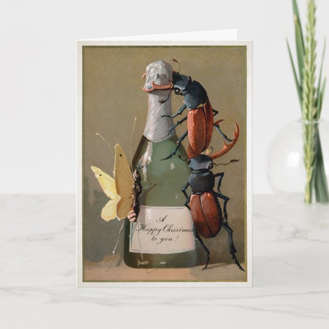 Victorian Kryp Helgdag Card Helgkort (Framsida)