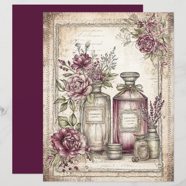 Victorian & Lace Scrapbook Paper  (Fram/baksida)