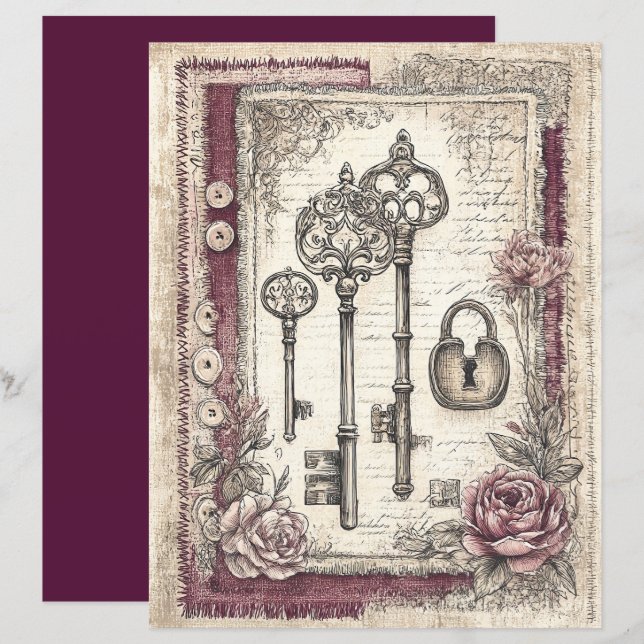 Victorian & Lace Scrapbook Paper  (Fram/baksida)