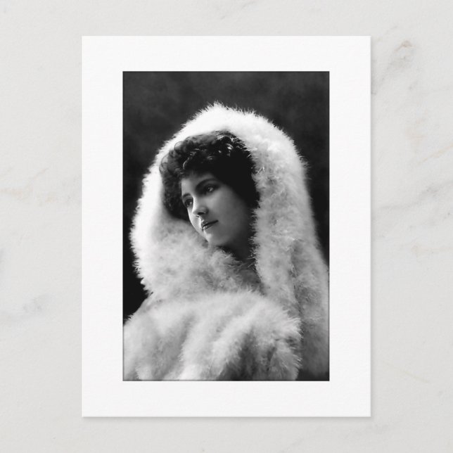 victorian lady cameo style pose postcard vykort (Framsida)