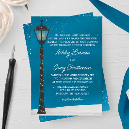 Victorian Lamp Post Winter Wedding Inbjudningar