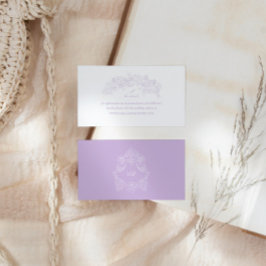 Victorian Lavender Crest Wedding Website Tilläggskort
